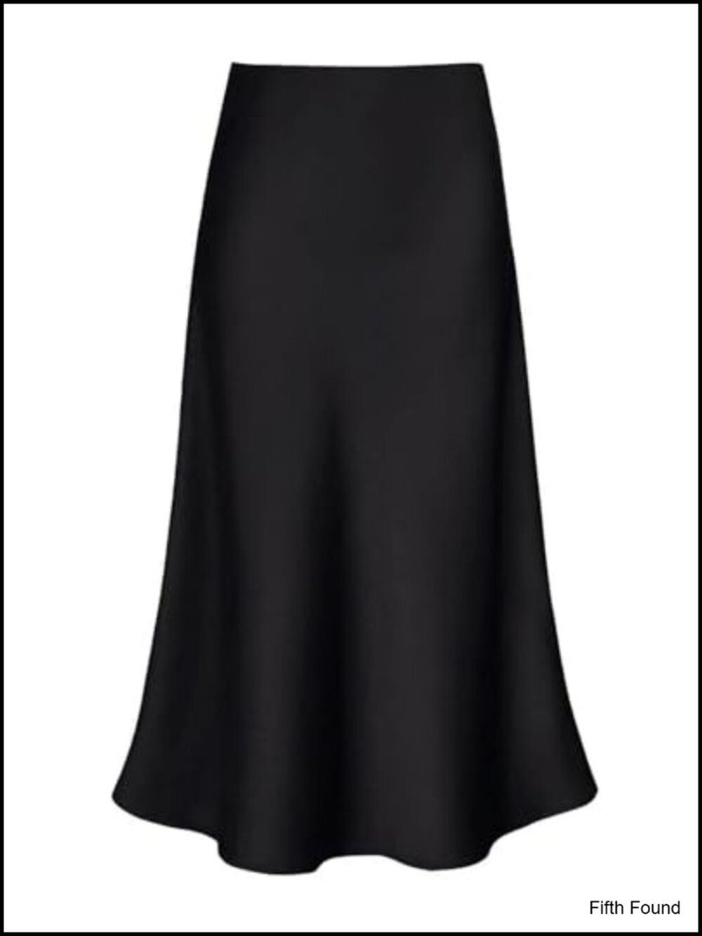 Satin Midi Skirt High Waisted A-Line Flowy Hem Silk Long Skirt